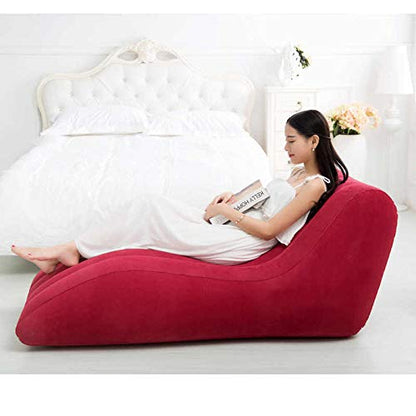 Portable Dual Inflatable Sofa - Indoor & Outdoor (Red)